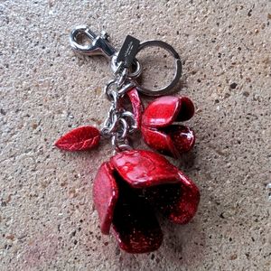 COACH rose keychain
